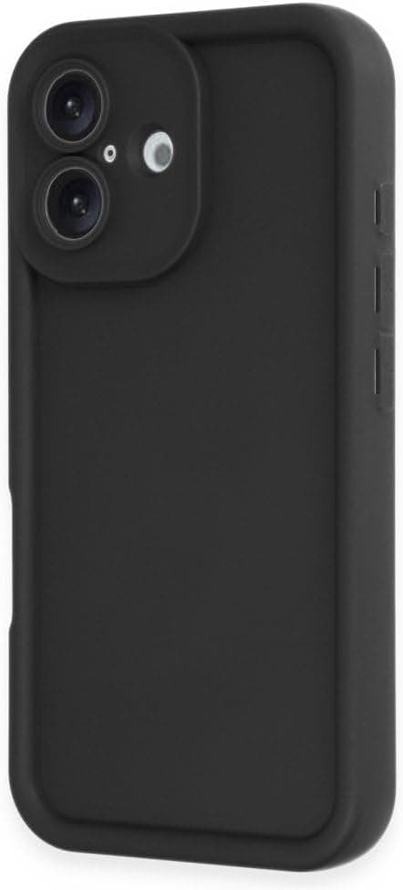 GGM GİYİM & AKSESUAR iPhone 16 ile Uyumlu Viera Silikon Hafif Ve Tam Koruma Sağlayan Şık Ve Dayanıklı Silikon Kılıf (Siyah)