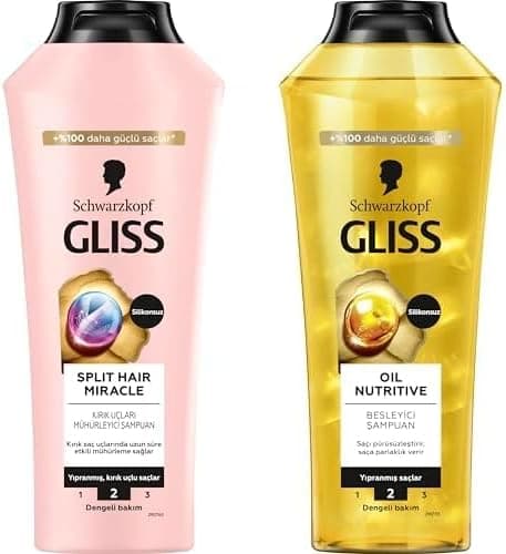 Gliss Saç Bakım Kombosu: Split Hair Miracle ve Oil Nutritive Şampuanları (2x400 ml)