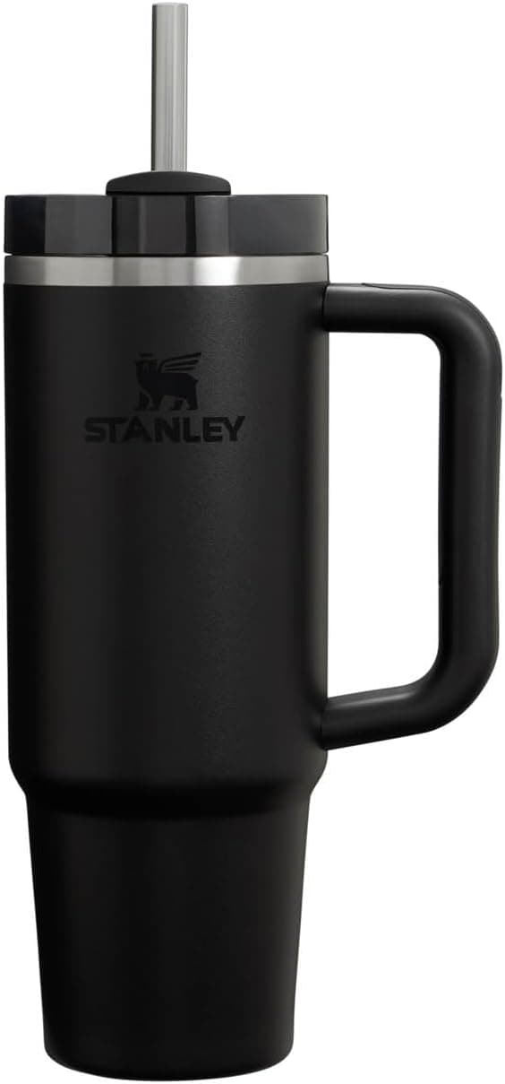 Stanley Quencher Pipetli Termos Bardak, Siyah, 0.89 Litre