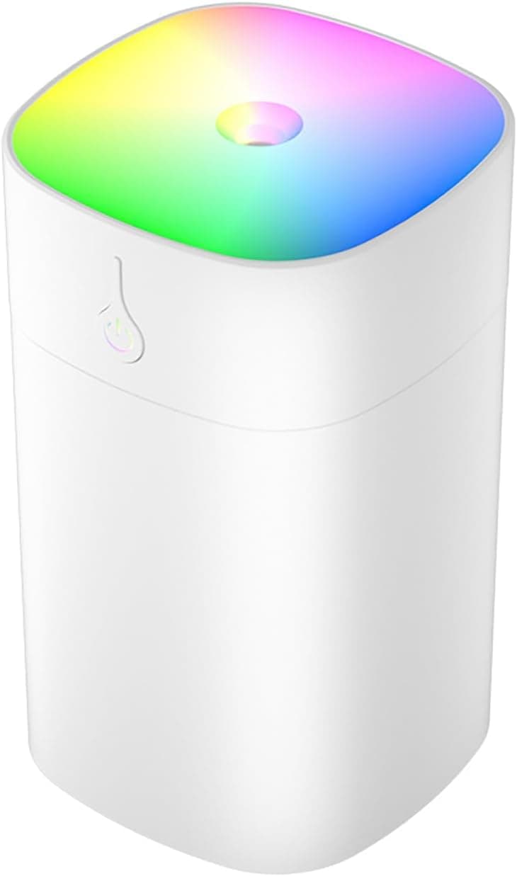 Robeve 400 ml Ultrasonik Hava Nemlendirici Ortam Nemlendirici Işıklı Hava Nemlendirici Buharlı Nemlendirici Buhar Makinesi ve Aroma Difüzörü H2O Nemlendirici Oda Nemlendirici Hava Temizleyici (Beyaz)