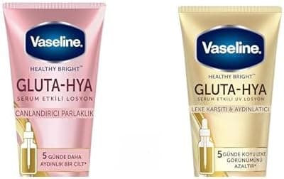 Vaseline Gluta Hya Serum Etkili Losyon Canlandırıcı Parlaklık 200 ml ve Vaseline Gluta Hya Serum Etkili UV Losyon Leke Karşıtı ve Aydınlarıcı 200 ml