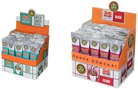 Kahve Dünyası Seti | 40lı 2si 1 Arada Damla Sakızı Aromalı x1 + 40lı 2si 1 Arada Klasik x1