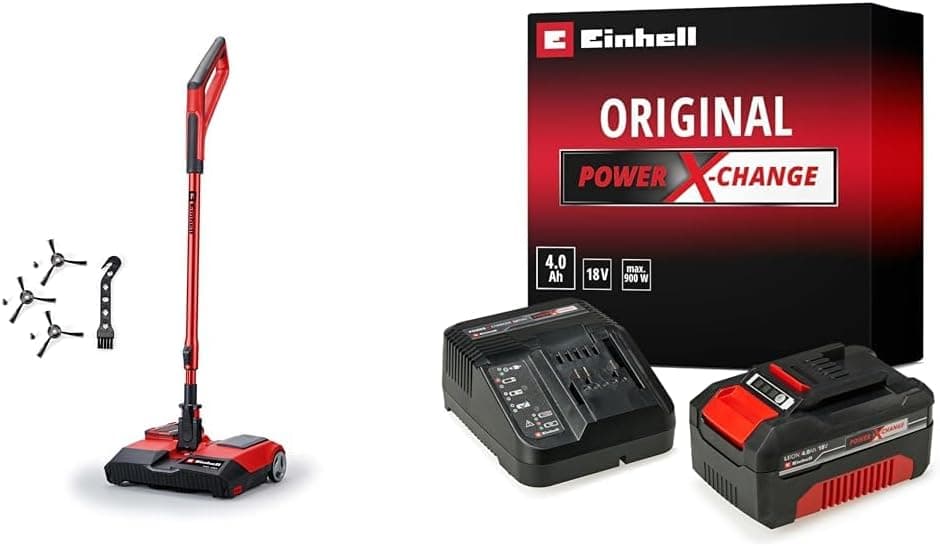 Einhell TE-FS 18 Li-Solo, Akülü Süpürge + Einhell 18V 4,0 Ah PXC Starter Kit, Akü & Şarj Cihazı