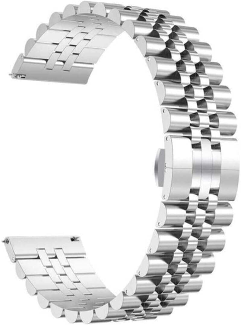 CONSTRAIN - Xiaomi Amazfit Gtr 47mm ile Uyumlu 22mm Metal Kordon 36 Gümüş Kordon