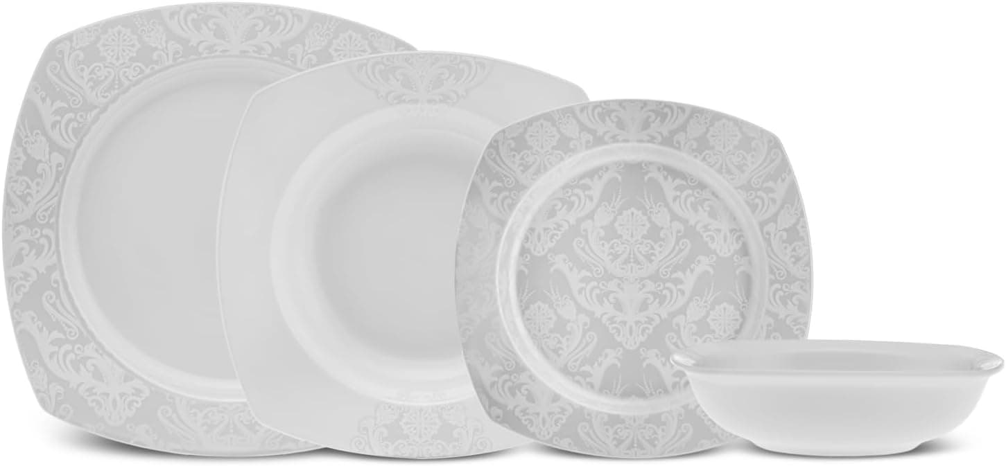 Karaca Square Bone Farah 24 Parça 6 Kişilik Yemek Takımı