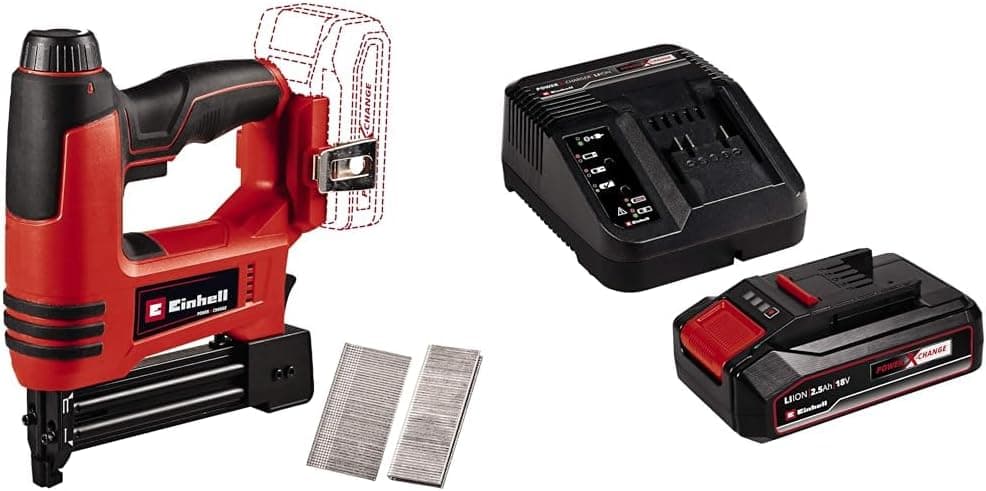 Einhell TE-CN 18 Li - Solo, Akülü Zımba ve Einhell 18V 2,5 Ah PXC Starter Kit (Başlangıç Seti)