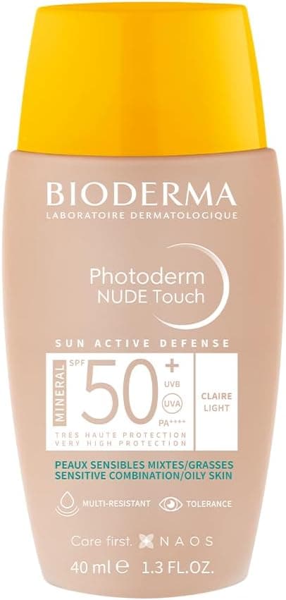 Bioderma Photoderm Nude Touch SPF50+ Light Karma Yağlı Ciltler Kapatıcı Etkili Çok Yüksek Korumalı Renkli Güneş Kremi 40 ml