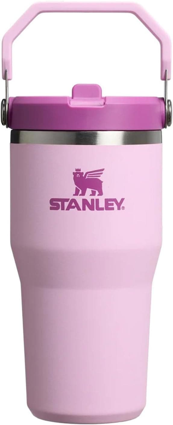 STANLEY IceFlow Flip Straw Tumbler Pipetli Termos Bardak, Kiraz Çiçeği (Cherry Blossom), 0.60 Litre