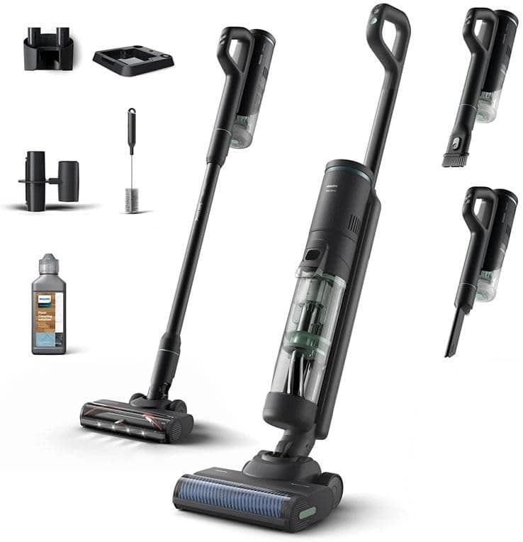 Philips 7000 Serisi AquaTrio Kablosuz Dikey Süpürge, Islak ve Kuru Temizlik, Otomatik Temizleme ve Şarj İstasyonu, Kuru Süpürme Başlığı, XW7263/11