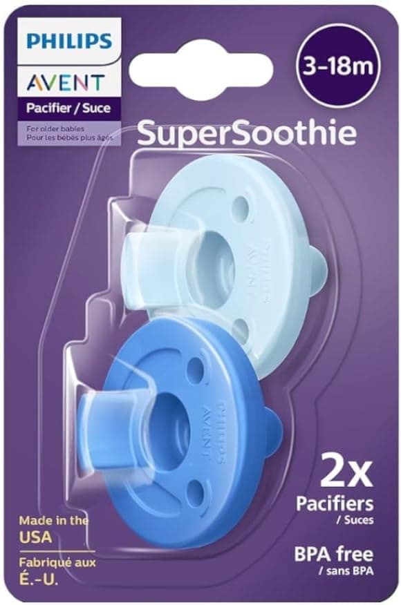 Philips AVENT Soothie Pacifier, 2li paket, mavi 3 Plus