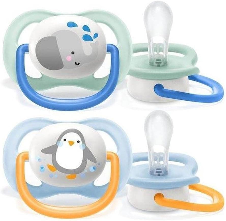Philips Avent Ultra Air Emzik, Erkek Bebekler için 0-6 Ay, 2’li Paket, Ortodontik Silikon, Geniş Hava Delikli, Mikrodalga Sterilize Edilebilir, BPA İçermez, Taşıma Kutulu, SCF080/05