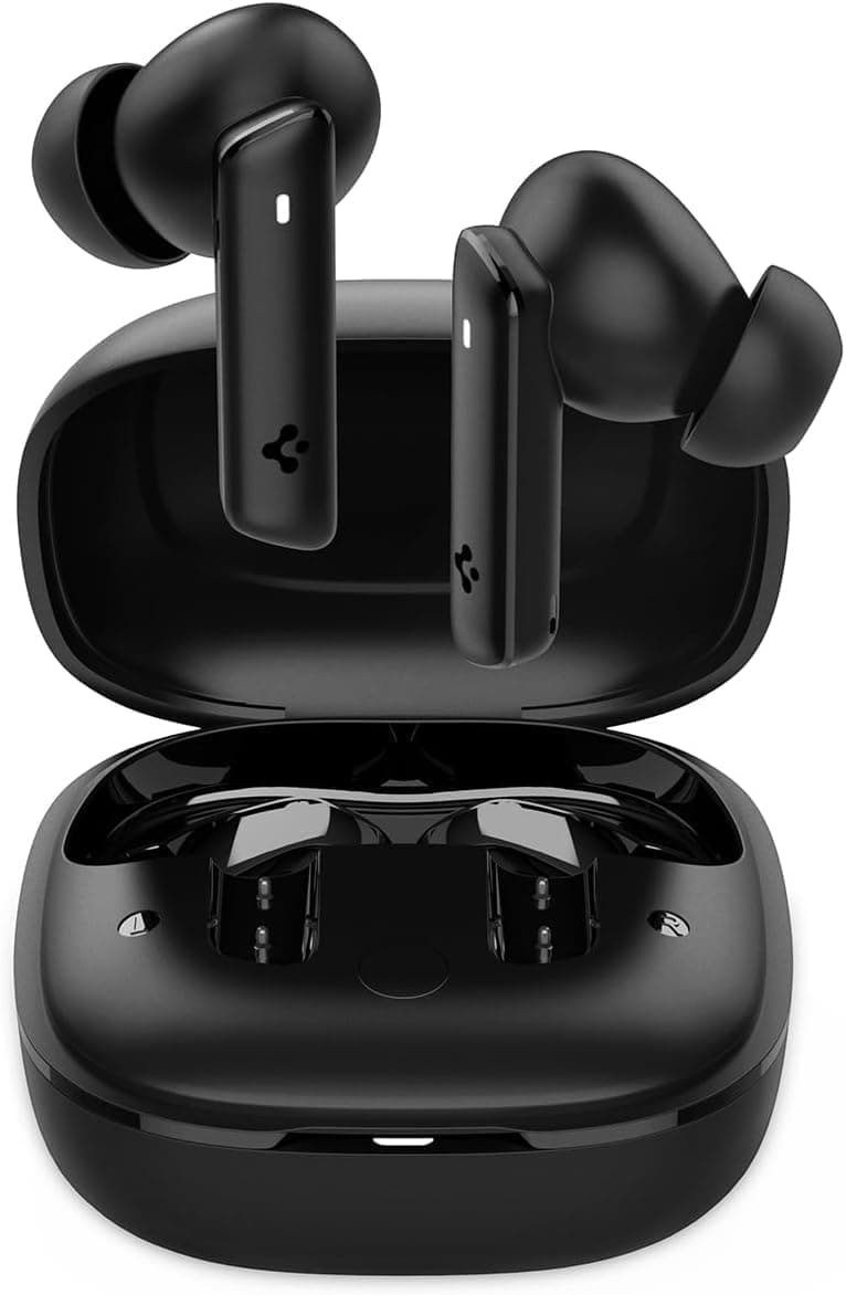 Spigen Audio TWS P20 Bluetooth Kablosuz Kulaklık - ANC Pro Aktif Gürültü Engelleme & 10mm Graphene Sürücü & 30 Saat & ENC 6 Mikrofon & Şeffaf & Gaming Mod iPX5 Siyah - ASD07888