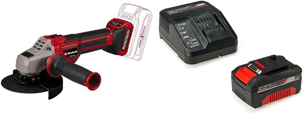 Einhell TP-AG 18/125 CE Q Li - Solo, Akülü Avuç Taşlama ve Einhell 18V 4,0 Ah PXC Starter Kit (Başlangıç Seti)