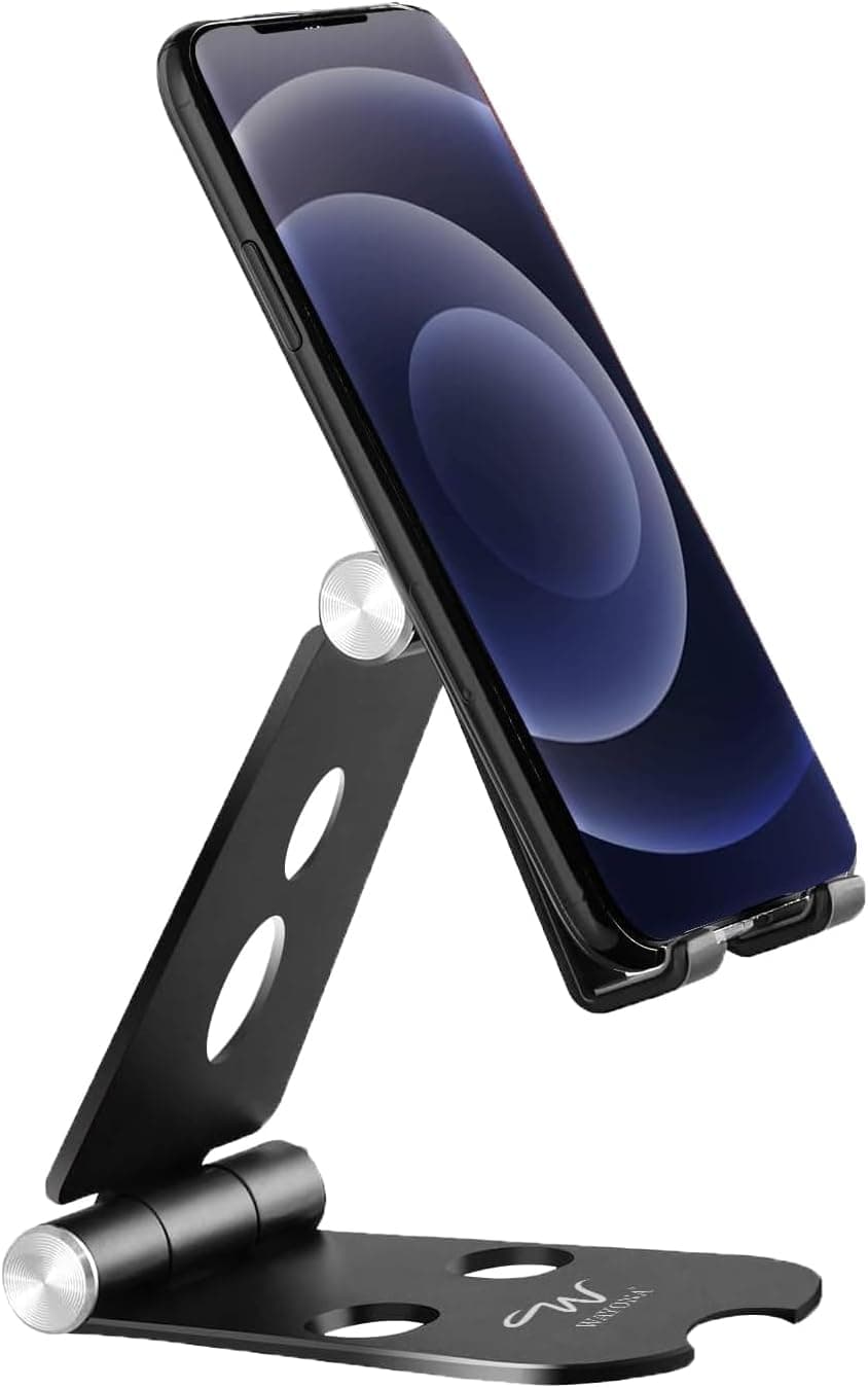Wayona Masaüstü Alüminyum Mobil Stant, Ayarlanabilir Çok Açılı, Katlanabilir/Tutucu Dock Standı, Akıllı Telefonlar, Tabletler Ve Ipad Için, Mobil Stant, Siyah