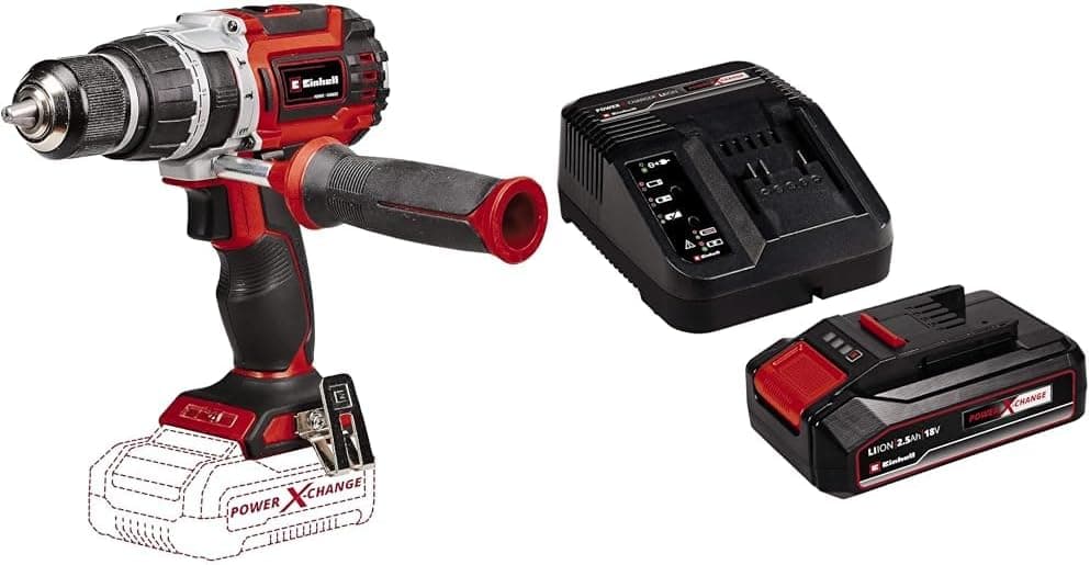 Einhell TP-CD 18/60 Li-i BL - Solo, Akülü Darbeli Vidalama ve Einhell 18V 2,5 Ah PXC Starter Kit (Başlangıç Seti)