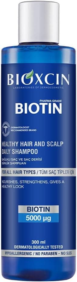 Bioxcin Biotin Dökülme Karşıtı Şampuan – 300 ml – Biotin, Çinko, B Vitamin Kompleksi ve Termal Su İçerikli – Saç Dökülmesine Karşı Etkili Bakım