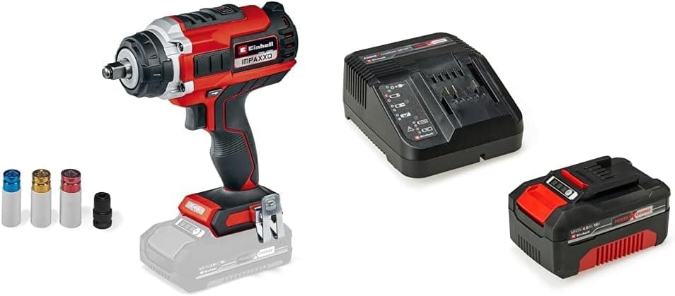 Einhell IMPAXXO 18/400 - Solo, Akülü Darbeli Somun Sıkma ve Einhell 18V 4,0 Ah PXC Starter Kit (Başlangıç Seti)