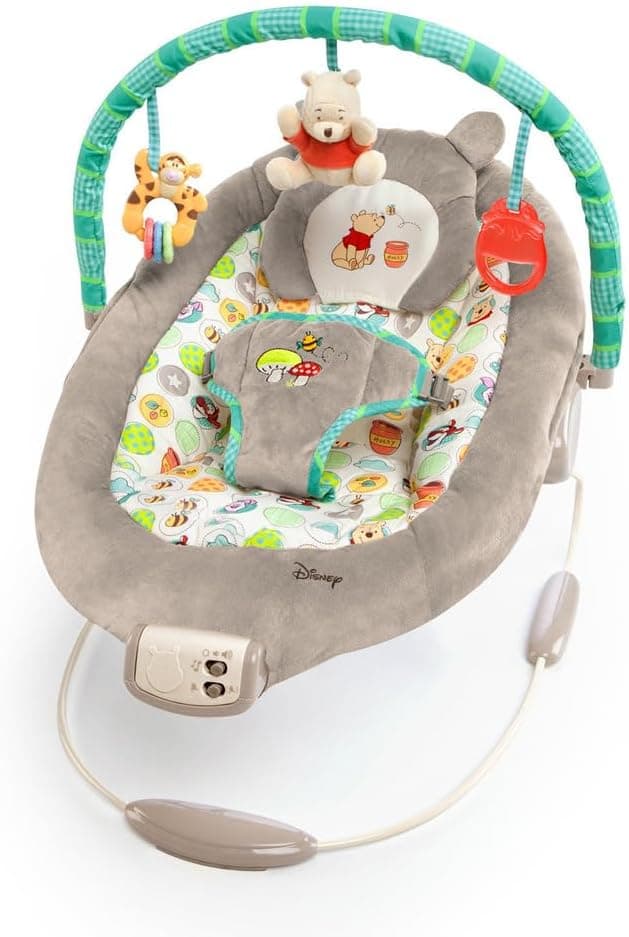 Bright Starts Winnie The Pooh Dots & Hunny Pots Sallanan Bebek Titreşimli Bebek Koltuğu, Müzik Ve 3 Farklı Oyun Arkadaşl