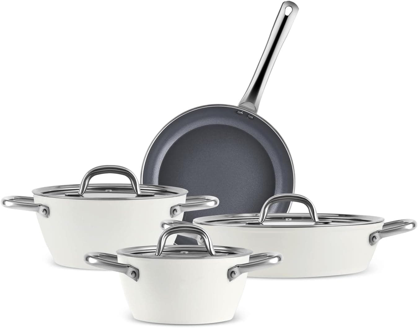 KARACA x Refika Birgül Swiss Crystal Metal Kulplu 7 Parça Tencere Seti