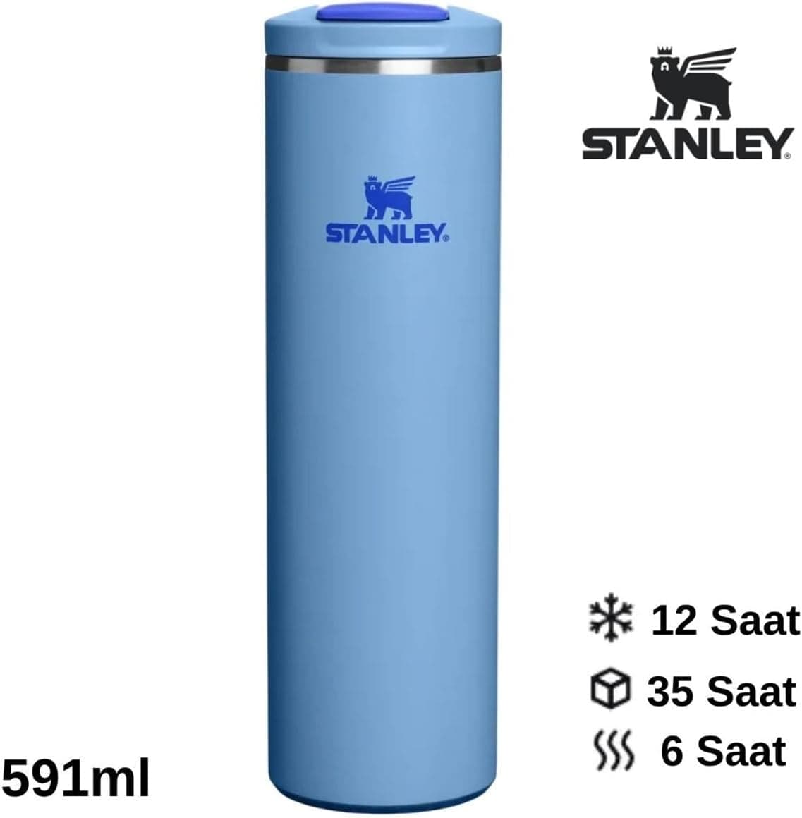 Stanley The Transit Fliptop Mug 0.59 L Termos Kupa Bardak Matara Mavi, 10-13061-0026