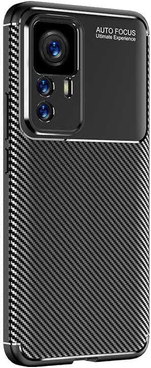 Spia Xiaomi Mi 12T - Mi 12T Pro ile uyumlu Kılıf Siyah Karbon Silikon Orijinal Esnek İnce Geliştirilmiş Dayanıklı Darbe Karşıtı Yeni Nesil Tasarım (Xiaomi Mi 12T, Siyah)