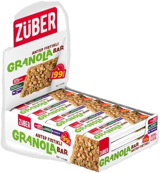 Züber Antep Fıstıklı Granola Bar 25g x 15 Adet