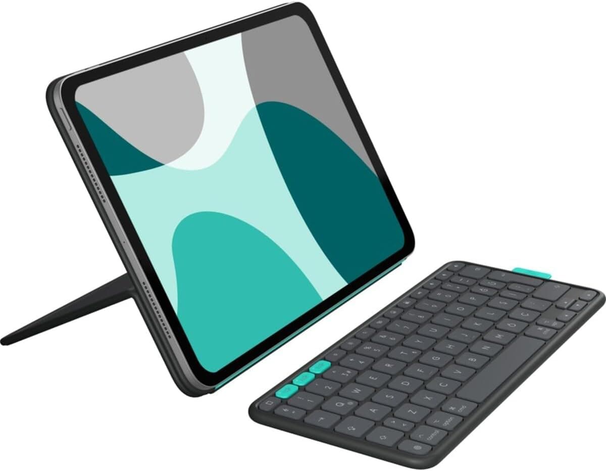 Logitech Flip Folio iPad Pro 11 inç (M4), iPad Air 11 inç (M2 ve M3), iPad Air (5. Nesil) için Klavyeli Kılıf