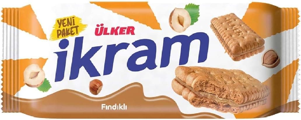 ÜLKER İkram Fındıklı Kremalı Bisküvi, 84 Gr