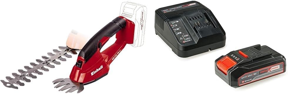 Einhell GE-CG 18 Li - Solo, Çim ve Çalı Makası ve Einhell 18V 2,5 Ah PXC Starter Kit (Başlangıç Seti)