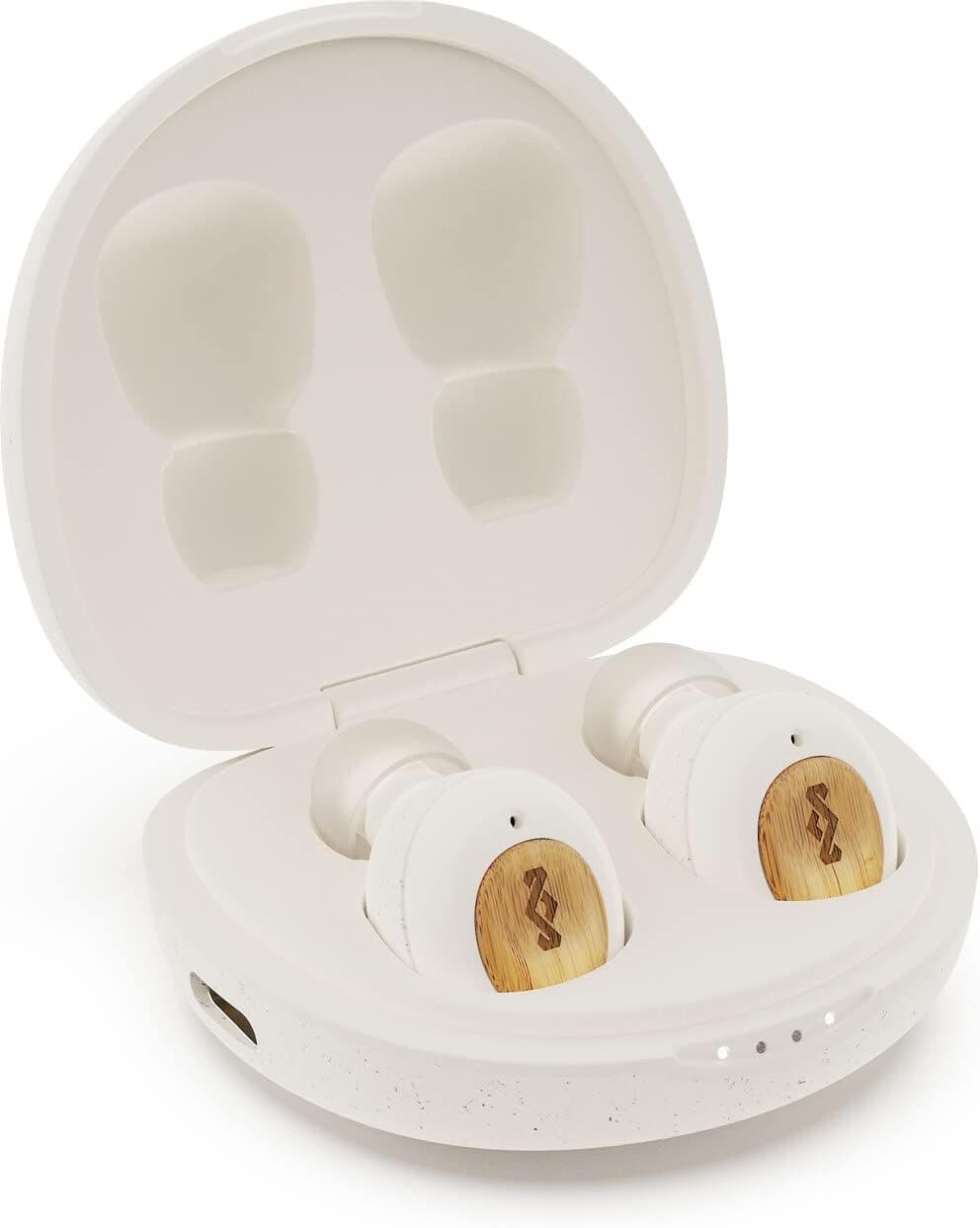 Marley True Wireless Champion kulaklık - Kompakt Bluetooth 5.0 kulaklık, hızlı şarj fonksiyonu ve şarj kutusu ile 28 saate kadar çalma süresi, çevre dostu bambu tasarım