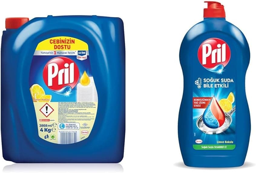 Pril Cold Power Yağ Çözme Etkili Limon Kokulu Sıvı Bulaşık Deterjanı + Pril Elde Yıkama Sıvı Bulaşık Deterjanı Amasya Elması