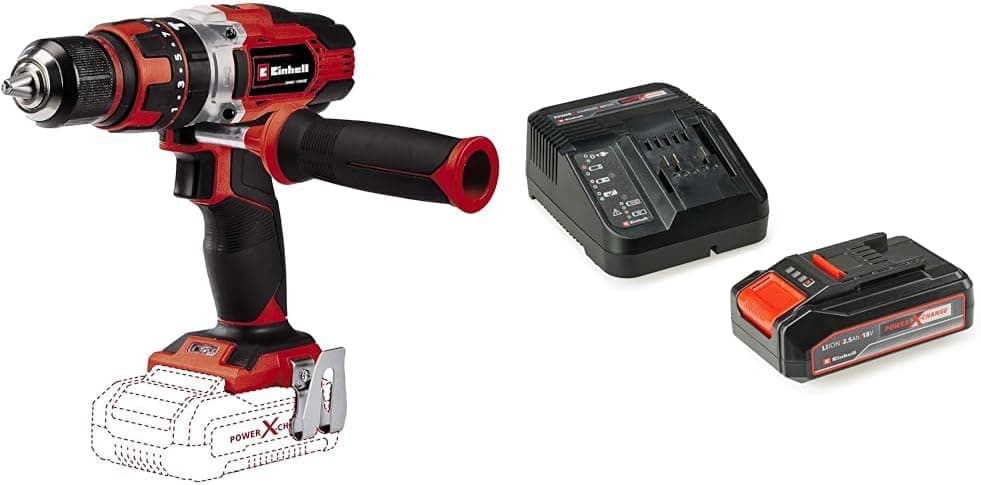 Einhell TE-CD 18/48 Li-i Solo, Akülü Darbeli Vidalama ve Einhell 18V 2,5 Ah PXC Starter Kit (Başlangıç Seti)