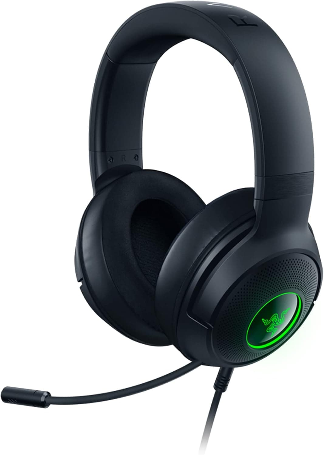 Razer Kraken V3 X USB - Kablolu USB Oyun Kulaklığı (285 gda ultra hafif, TriForce 40 mm sürücüler, HyperClear Kardioid Mikrofon, 7.1 surround ses, Chroma RGB) Siyah