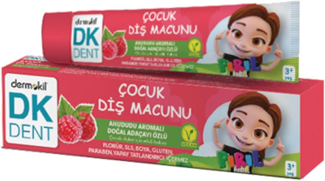 DKDENT Vegan Pırıl Ahududu Aromalı Florürsüz Çocuk Diş Macunu 50 ml
