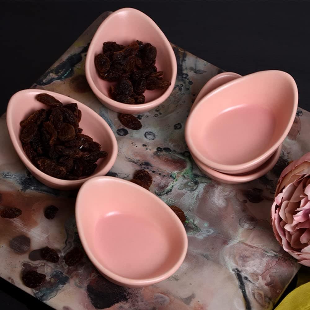 Keramika Açık Pembe Mini Gondol Çerezlik/Sosluk 8 Cm 6 Adet