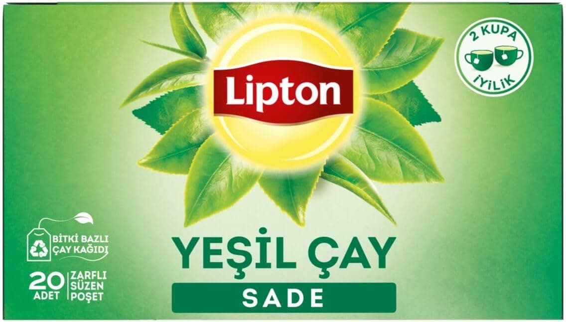Lipton Sade Bardak Süzen Poşet Yeşil Çay 20li Paket, 30 g