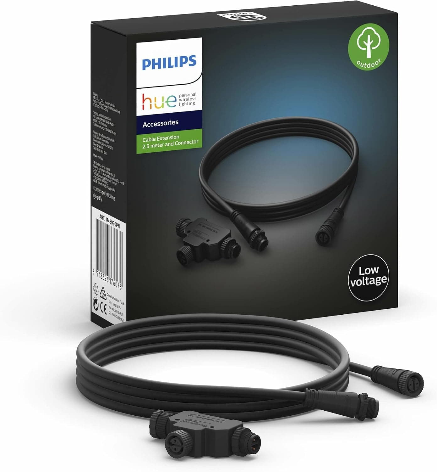 Philips Hue Dış Mekan Low-Voltage Uzatma Kablosu 2,5M + T-part EU