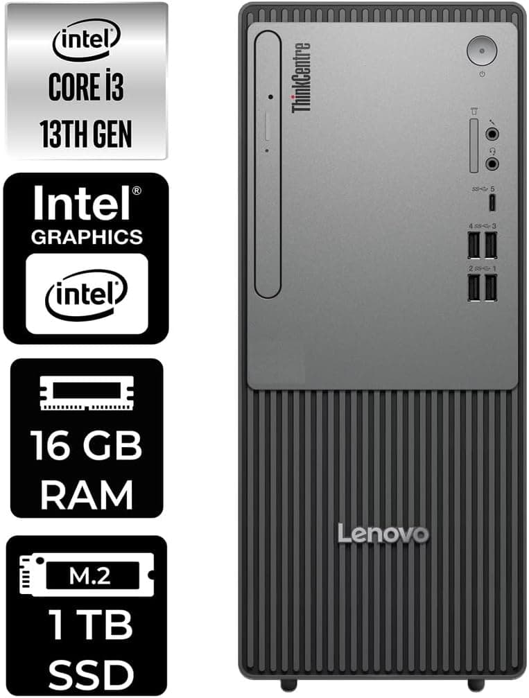 LENOVO ThinkCentre Neo 50T G5 i3 13100 16GB 1TB SSD FDOS Masaüstü Bilgisayar & PER4 USB Bellek