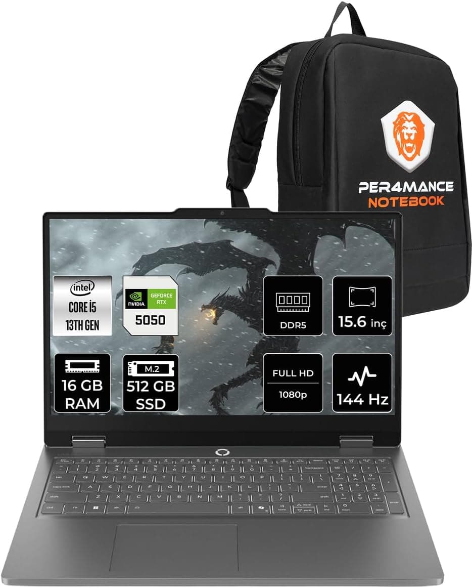 LENOVO LOQ Essential i5 13450HX 16GB 512GB SSD RTX5050/8GB 65W 15.6" FHD FDOS Gaming Laptop
