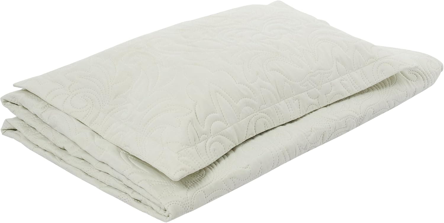 Taç Gala Kendinden Desenli%100 Polyester Yatak Örtüsü Seti, Ekru, Tek Kişilik
