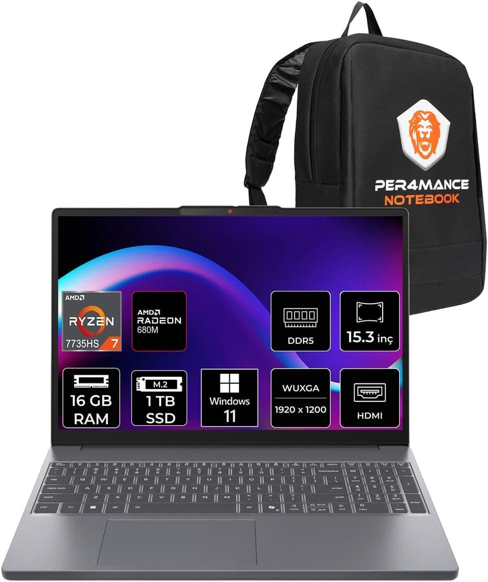 LENOVO IdeaPad Slim 3 AMD Ryzen 7 7735HS 16GB 1TB SSD 15.3" FHD+ W11P Dizüstü Bilgisayar