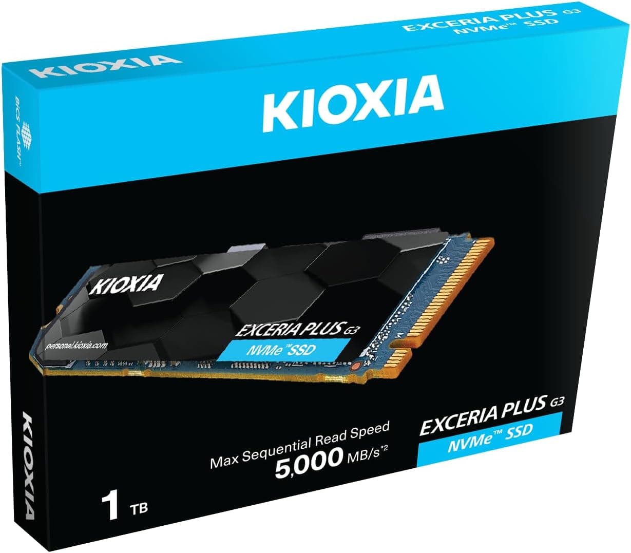 KIOXIA EXCERIA PLUS G3 1TB NVMe SSD – M.2 2280, PCIe Gen4 x4, 5000MB/s Okuma, 3900MB/s Yazma