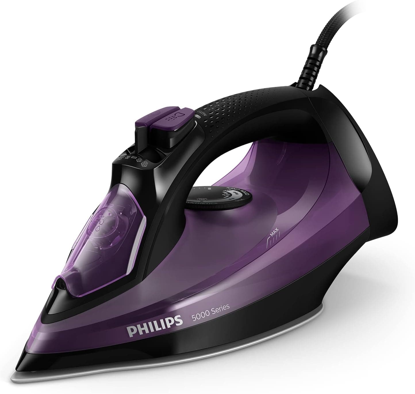 Philips 5000 Serisi Buharlı Ütü – 2.400 W, 180 ga kadar buhar püskürtme, SteamGlide Plus taban, damlama durdurma sistemi, dikey buhar, verimli ütüleme, otomatik kireç temizleme (DST5030/80)