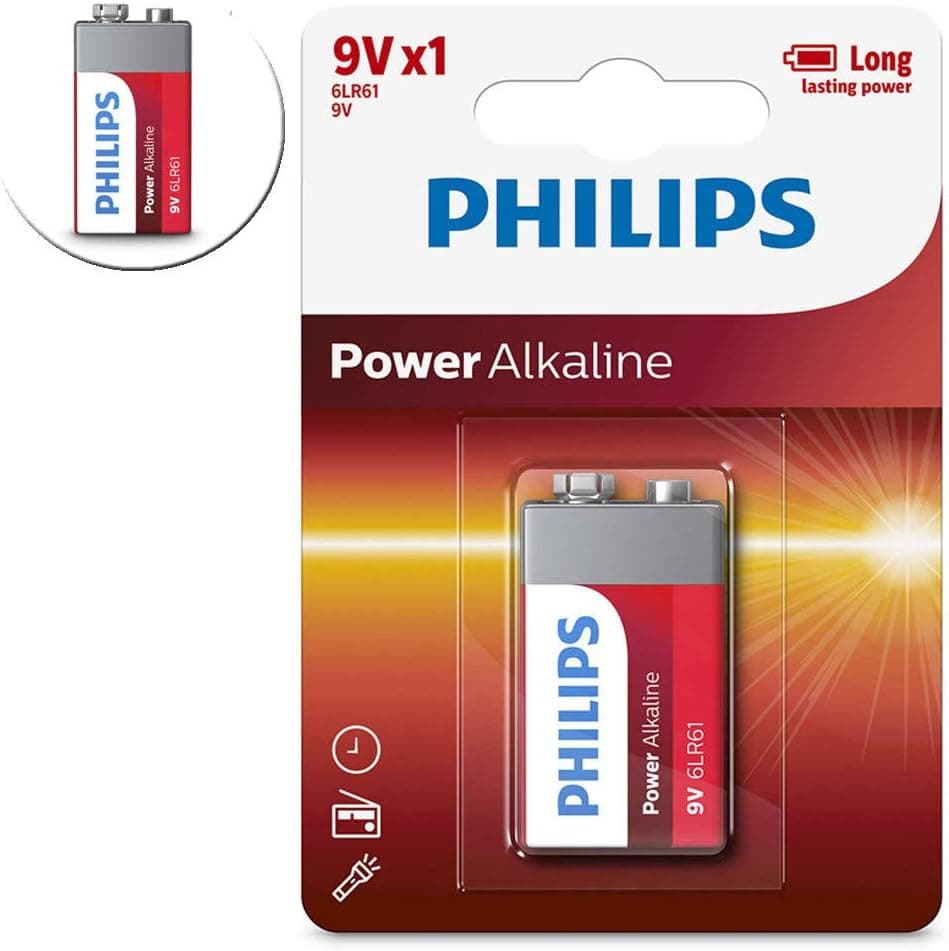 Philips 6LR61-P1B 9V Power Alkalin Pil
