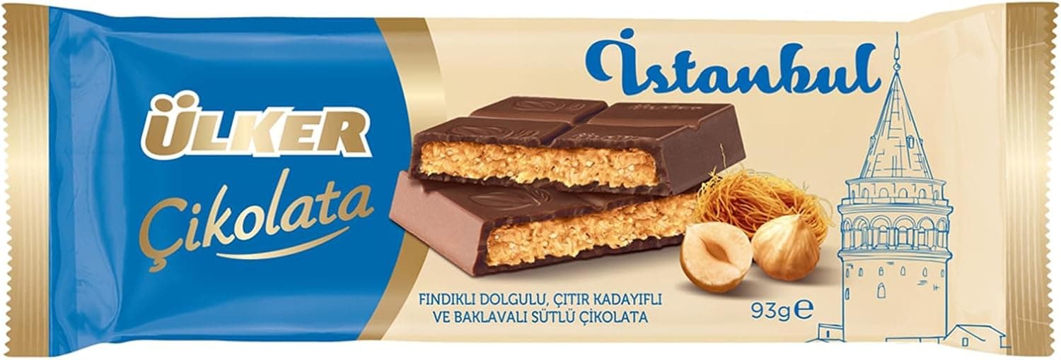 ÜLKER İstanbul Fındıklı ve Çıtır Kadayıflı Çikolata, 93 Gr