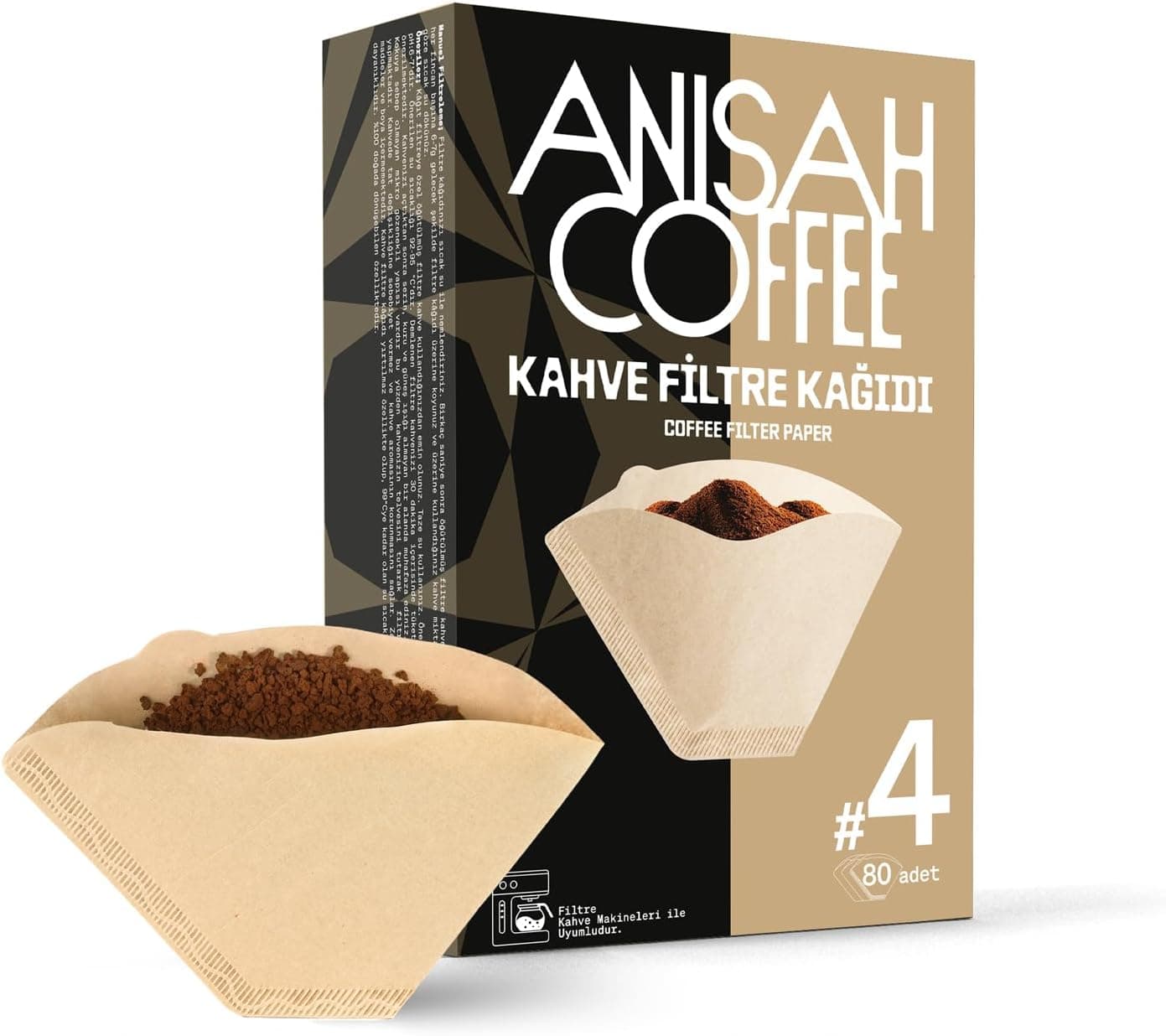 Anisah Coffee 80li Filtre Kahve Kağıdı | Kokusuz | Kimyasalsız | Doğa Dostu | Yırtılmaz