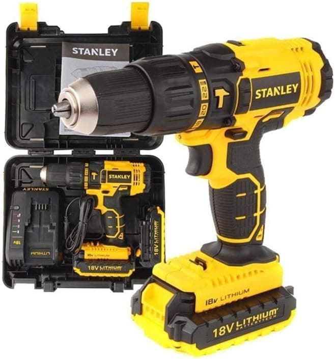 Stanley SBH20D2K-TR Li-Ion Kömürsüz Şarjlı Darbeli Matkap, 18v/2.0ah, Sarı