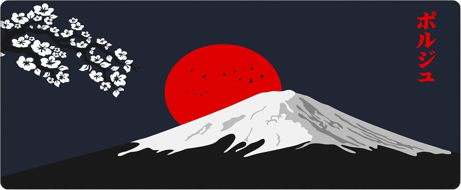 Porge Pro Gaming Mouse Pad XXL 90×40 cm Oyuncu Mouse Pad (Fuji, 90x40 cm 3mm kalınlık)