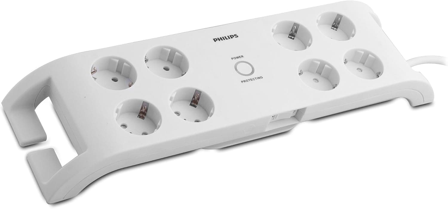 Philips SPN3080B/10, Çoklayıcı, 900J 8li Akım Korumalı 2m, Beyaz