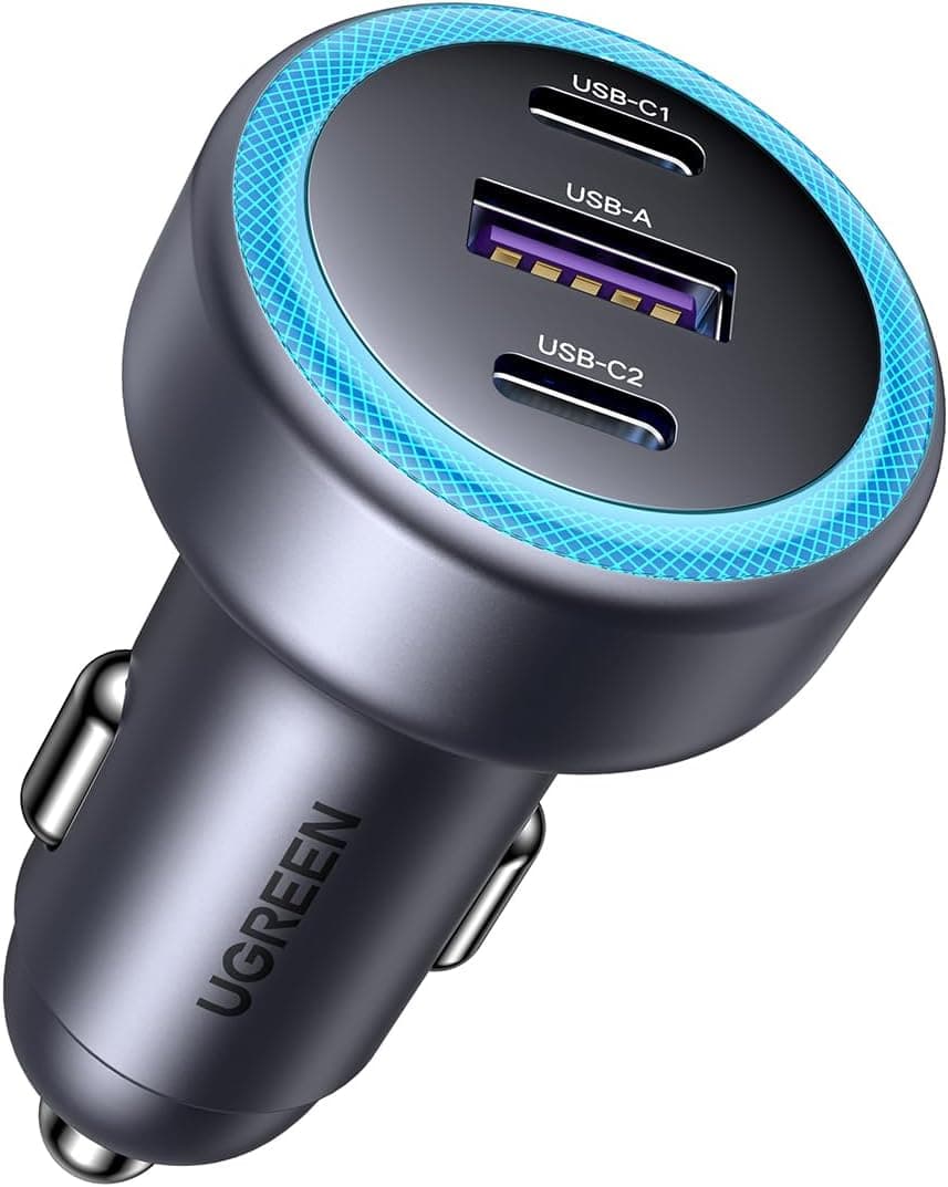 UGREEN 30W 3 Portlu Araç İçi Şarj Cihazı Çakmaklık Adaptörü, 45843